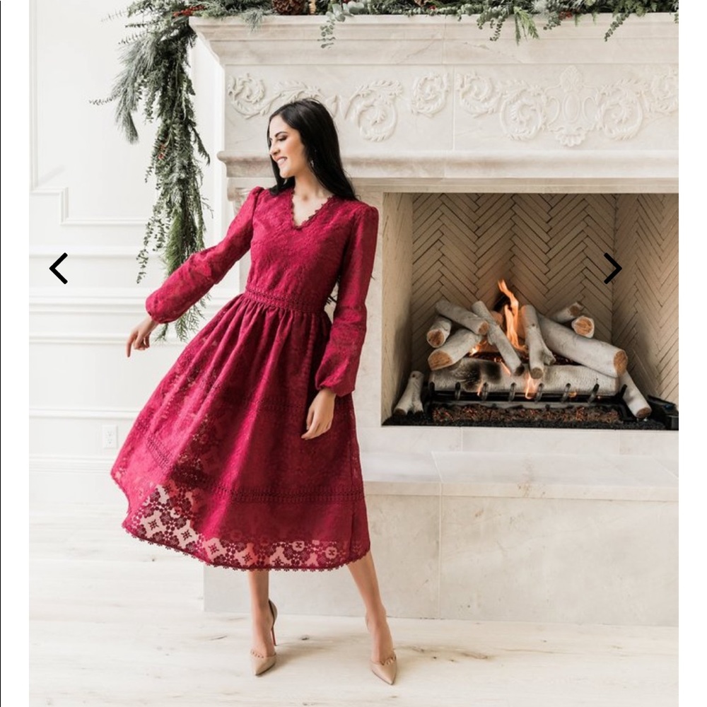 Rachel parcell red midi dress